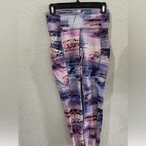 Lululemon Fast Free 7/8 Tight II Nulux 25" Size 6 Multi Sunrise Silhouette Multi